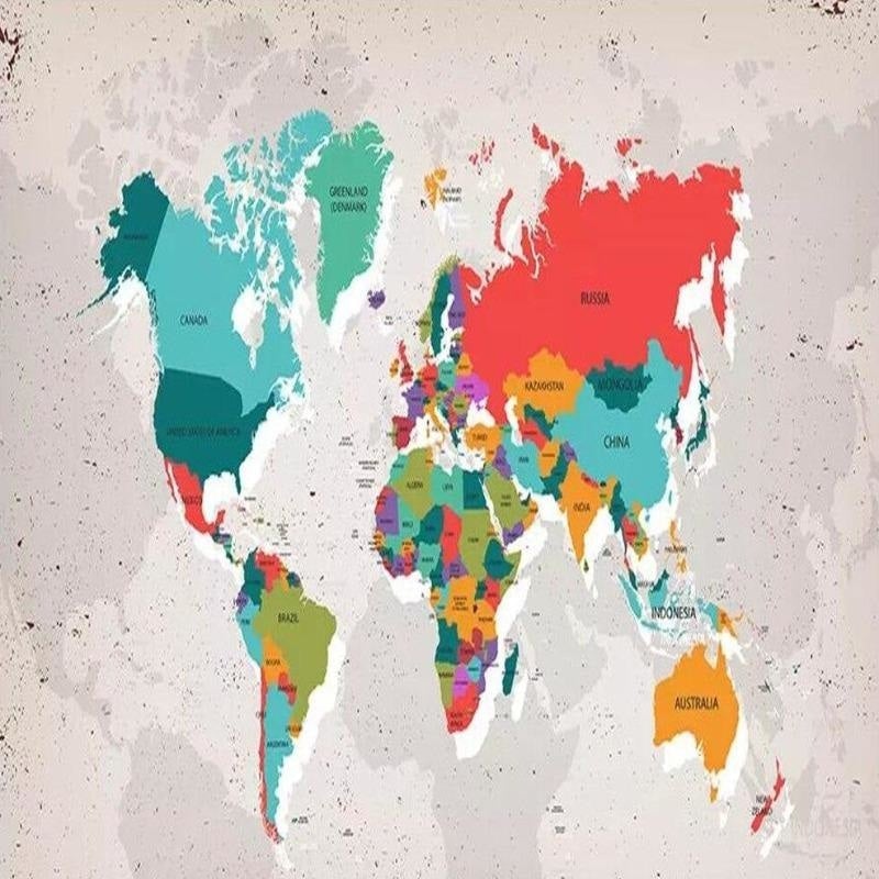 Papier Peint avec Carte du Monde