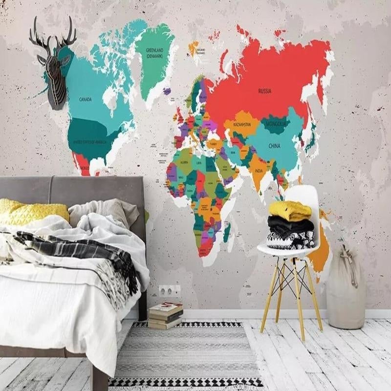 Papier Peint avec Carte du Monde