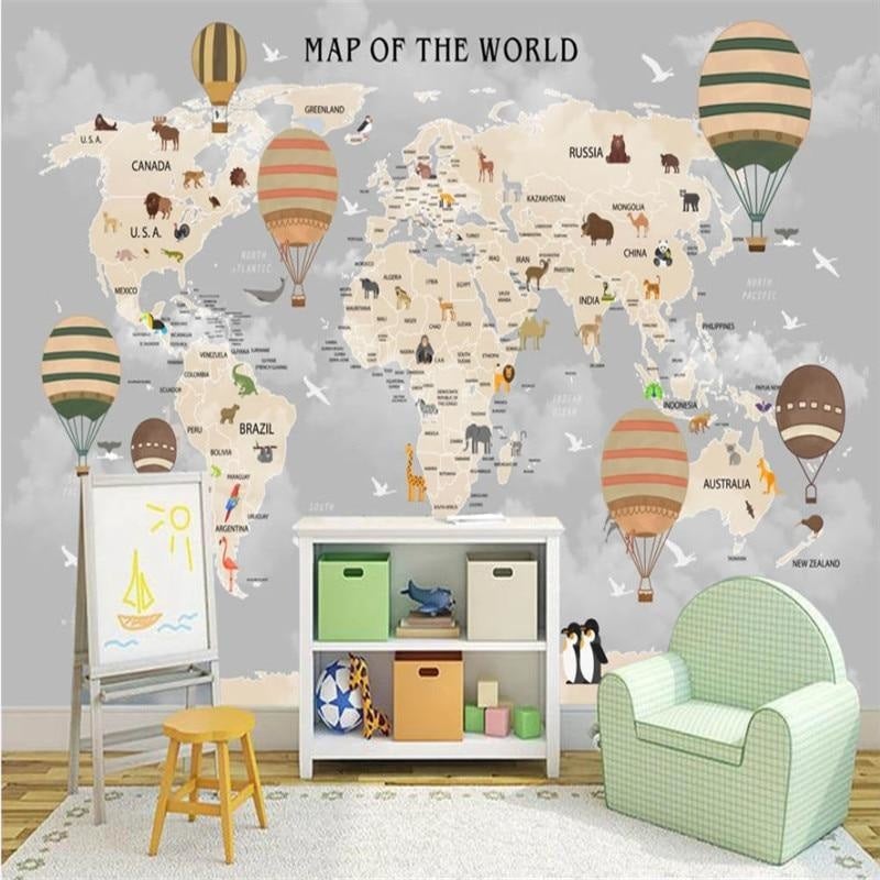 Papier Peint Carte du Monde chambre