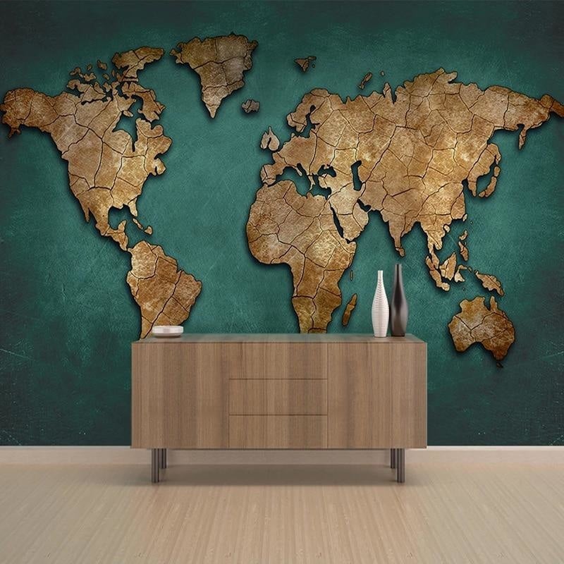 Papier Peint Carte du Monde pour Chambre