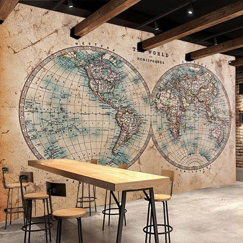 Papier peint carte du monde antique