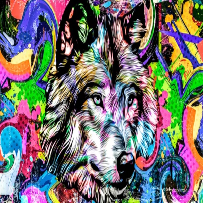 Papier Peint Graffiti Tag Street Wolf