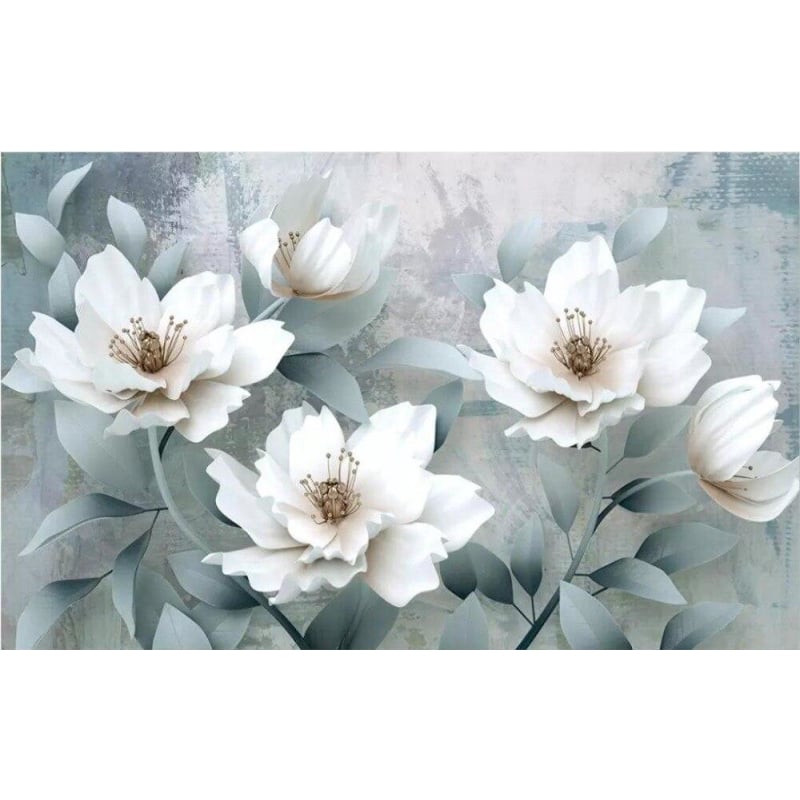 Papier Peint Grosse Fleur Blanche