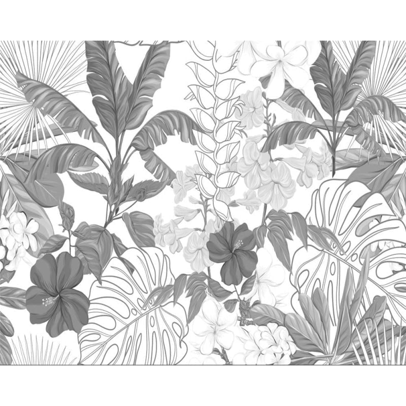 Papier Peint Jungle Design Noir et Blanc