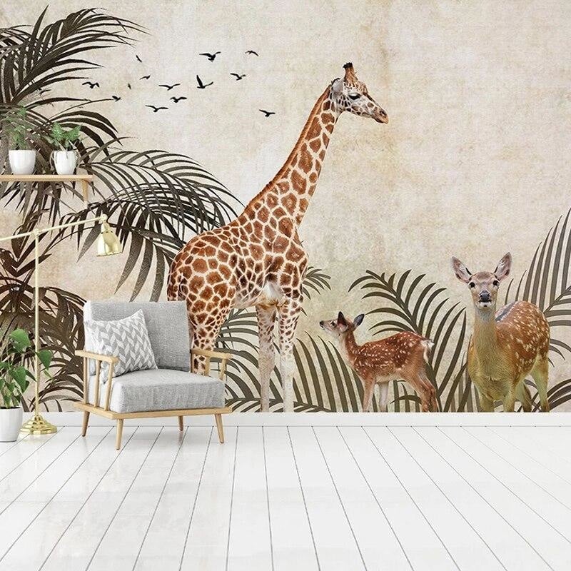 Papier Peint Jungle Girafe