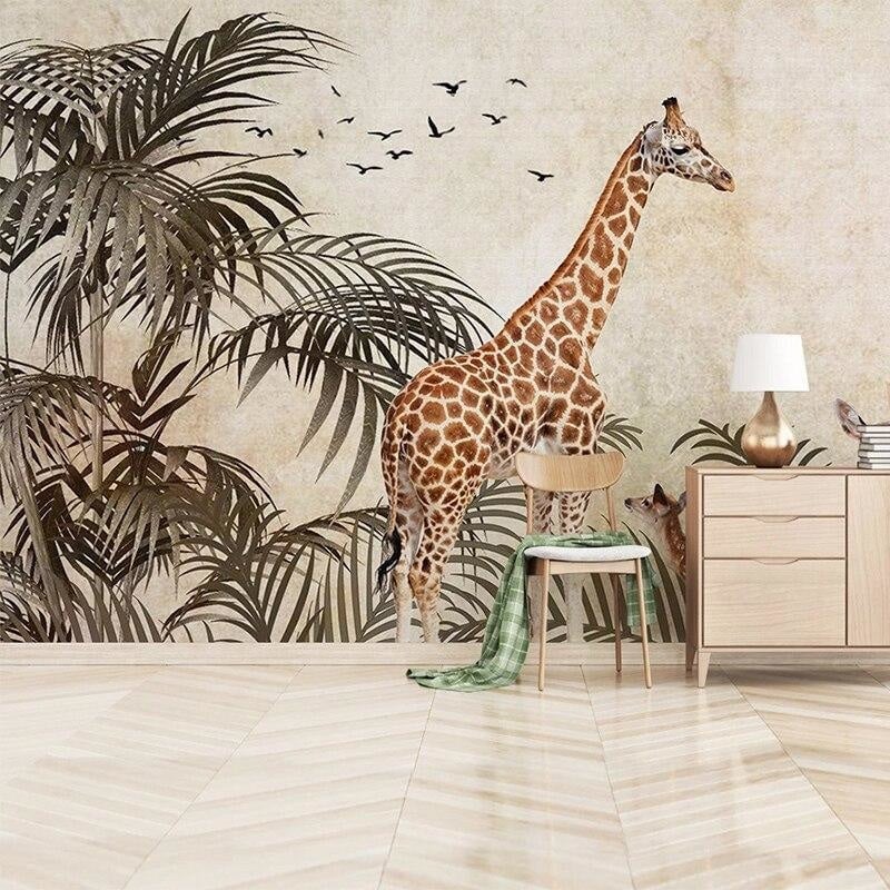 Papier Peint Jungle Girafe