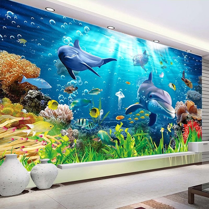 papier peint mural aquarium