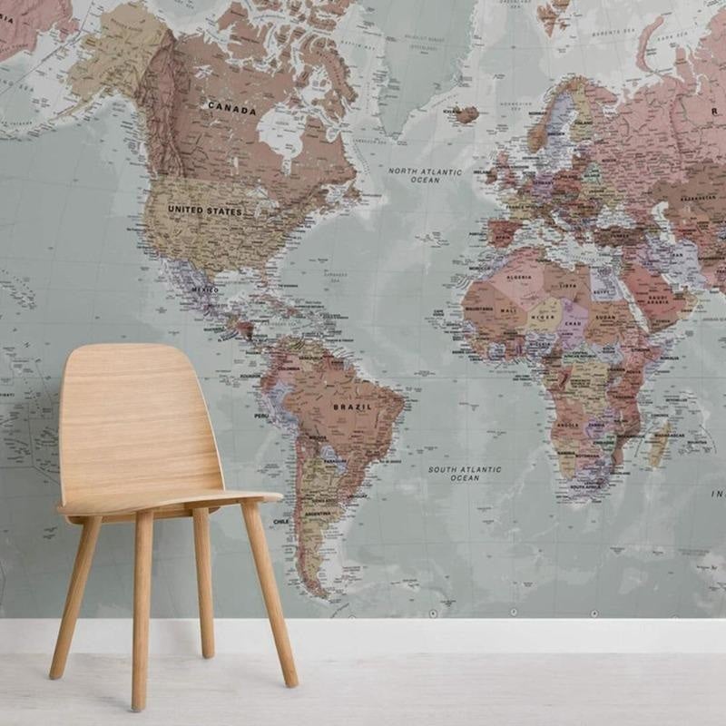 Papier Peint Panoramique Carte du Monde