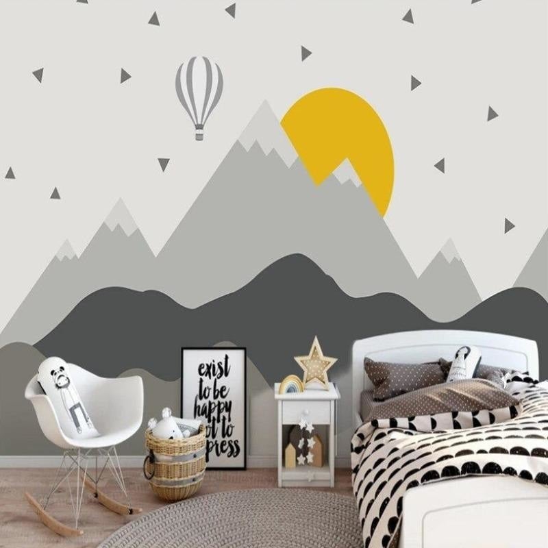 Papier Peint Scandinave Jaune et Gris